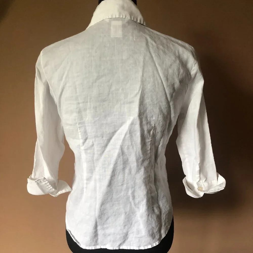 Allison Taylor Monogramed Linen Blouse "M" - Picture 4 of 5